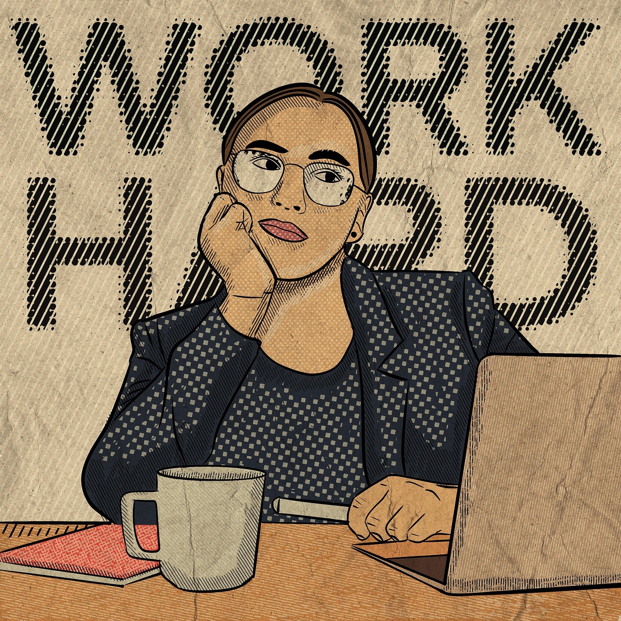 neurodivergent girl working hard