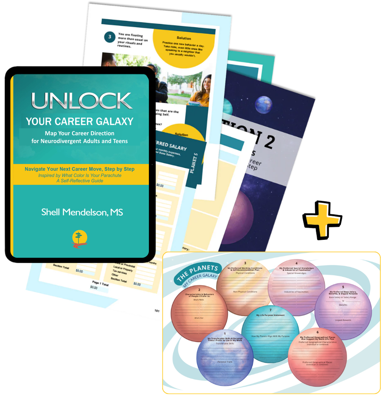 Unlock Your Career Galaxy ebook plus free PDF poster by Shell Mendelson, ADHD Career Coach